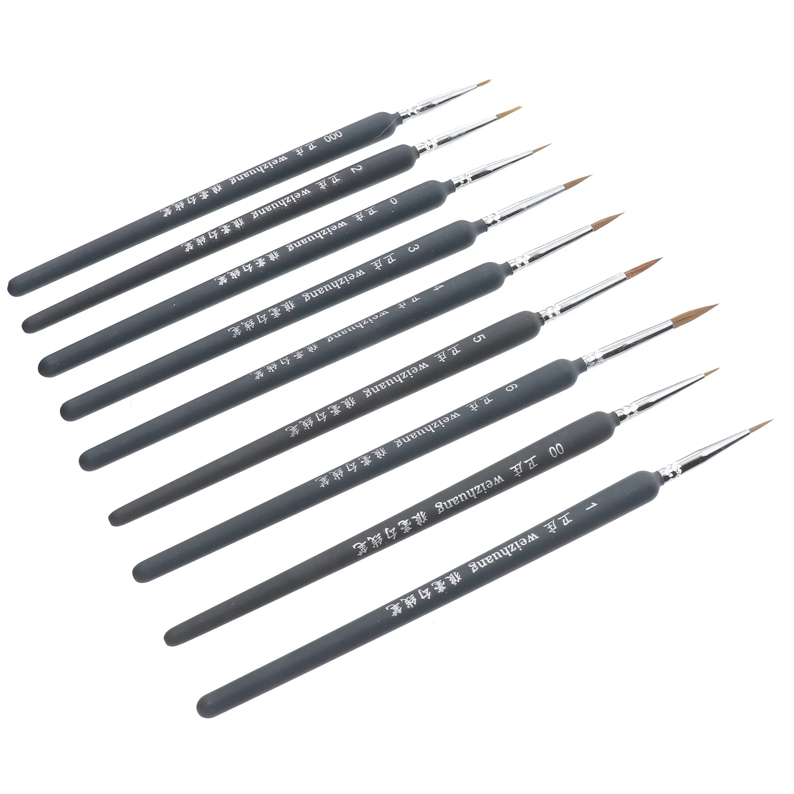 

9pcs Wolf Hair Detail Paint Brush Set Fine Detailing Reshapeable Easy For Acrylic Watercolor Oil Painting Brushes Art