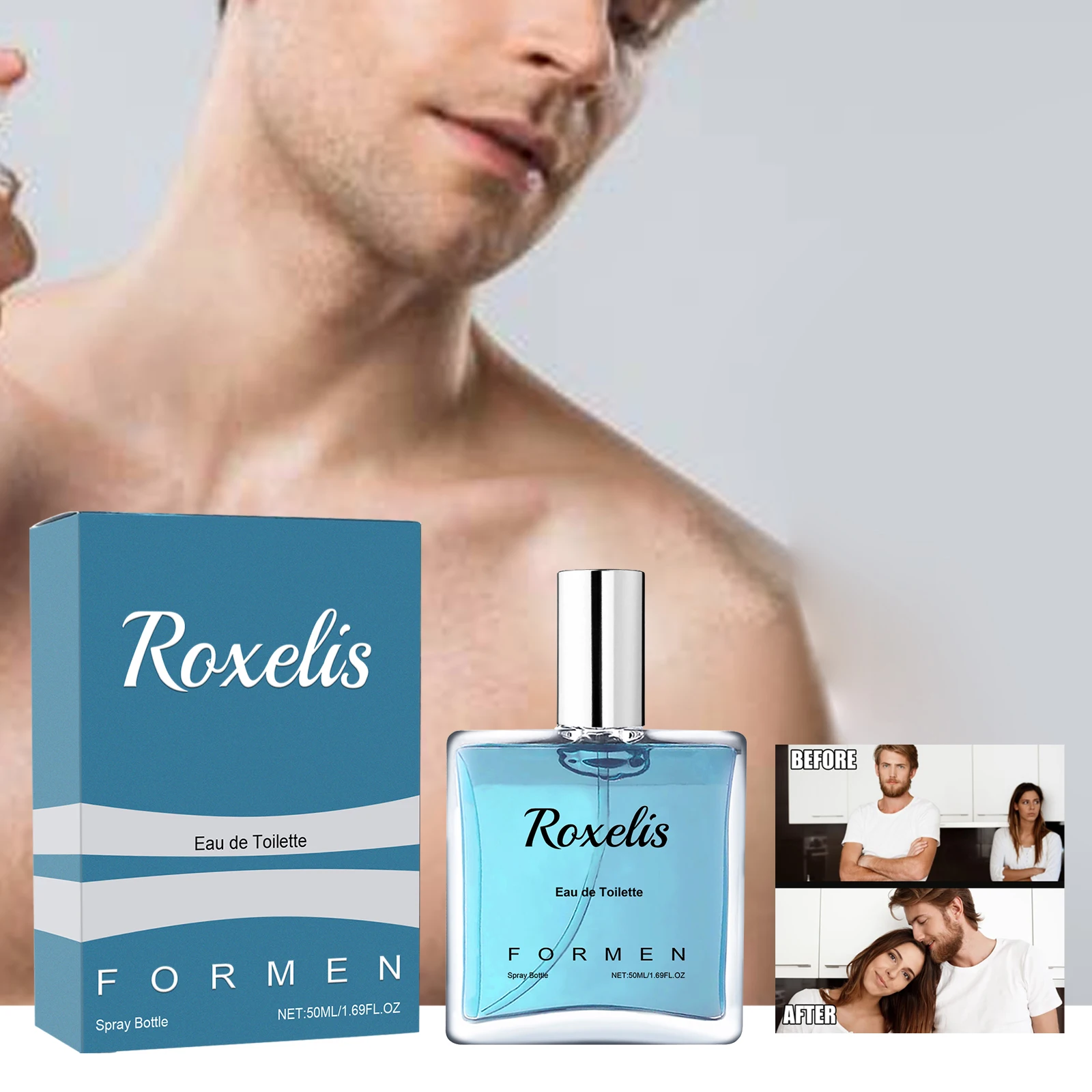 Roxelis Men\'s Eau De Toilette Spray Lasting Fragrance Fresh Natural Elegant Charming Dating Atmosphere Niche Perfume 1.69 OZ