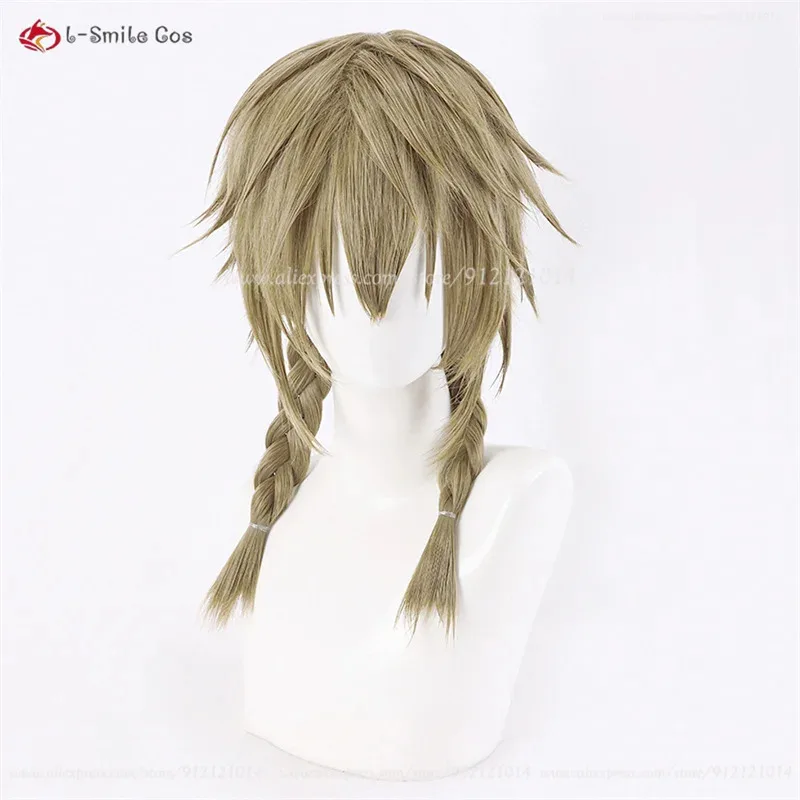 

2025 Shijima Mei 60 см светло-желтый коричневый стилизованная витая коса аниме косплей парик термостойкие синтетические волосы Hall