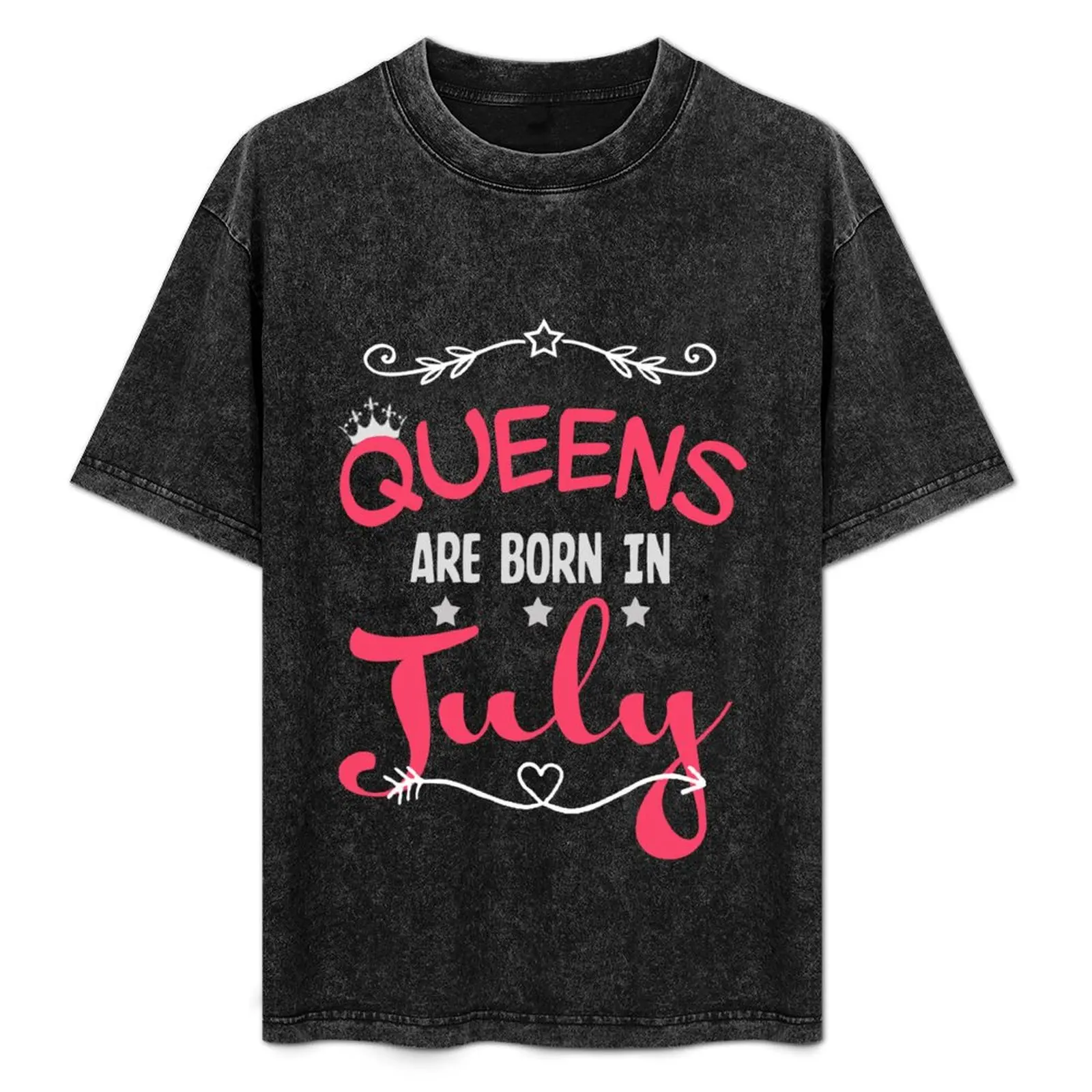 

Queens are born in July T-Shirt Casual All Match Tee Shirt for Men
