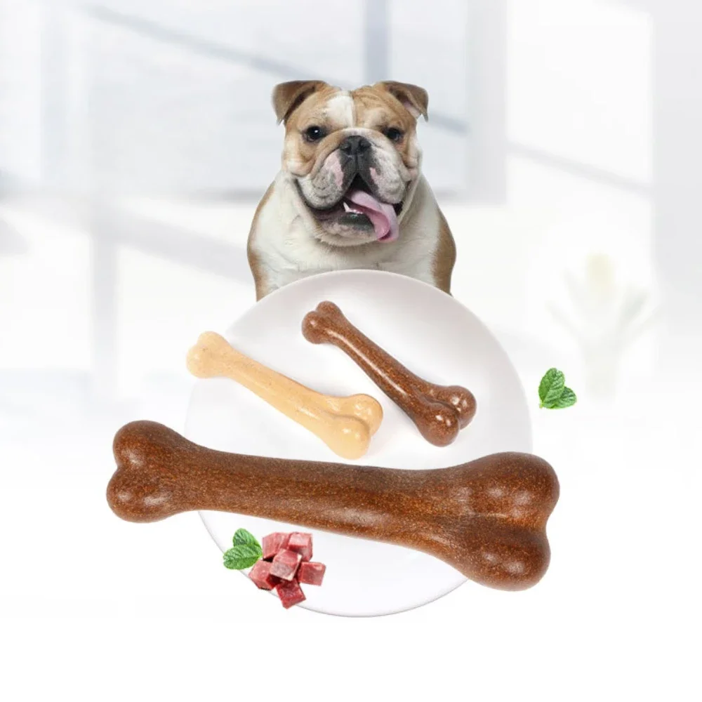 العظام الاصطناعية الكلب لعب الطبيعية غير سامة لحوم البقر نكهة محاكاة العظام لعبة للكلاب الصغيرة الكبيرة قوي لدغة مقاومة مضغ لعبة #3
