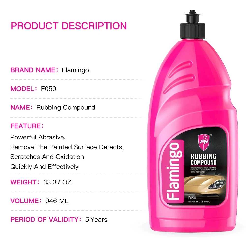 Flamingo F050 946ml Heavy Cut Compound Super Duty Rubbing Compound Cars Paint Correction And Detailing Removes