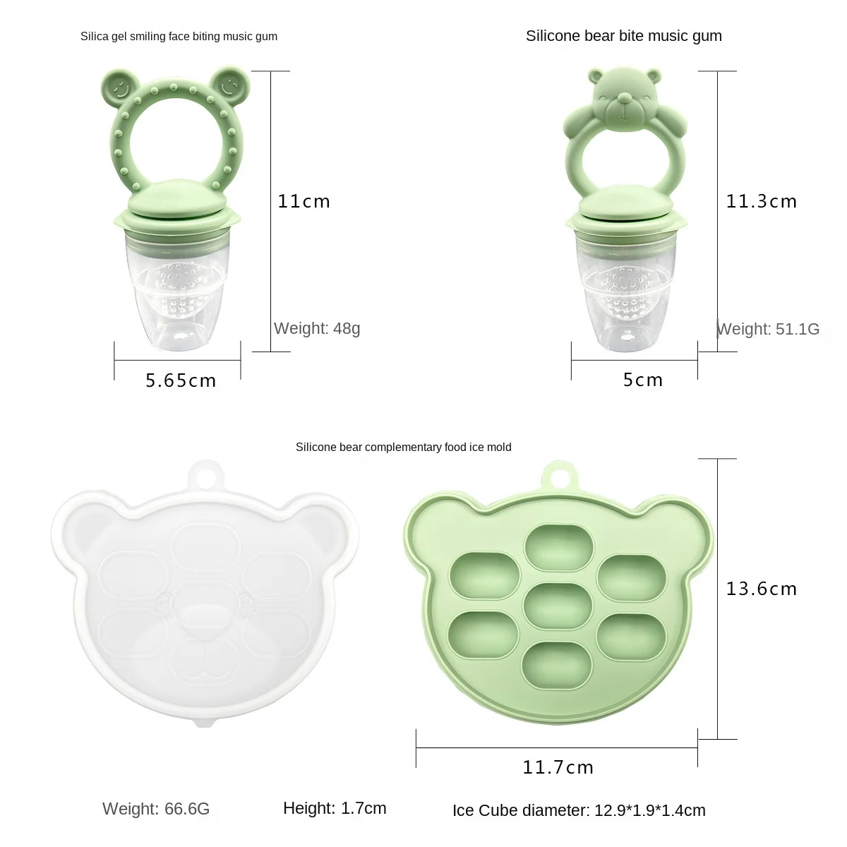 Food Grade Silicone Baby Teether Eco Friendly Baby Products Feeding Set Baby Pacifier Holder Baby Fruit Silicone Soother Feeder