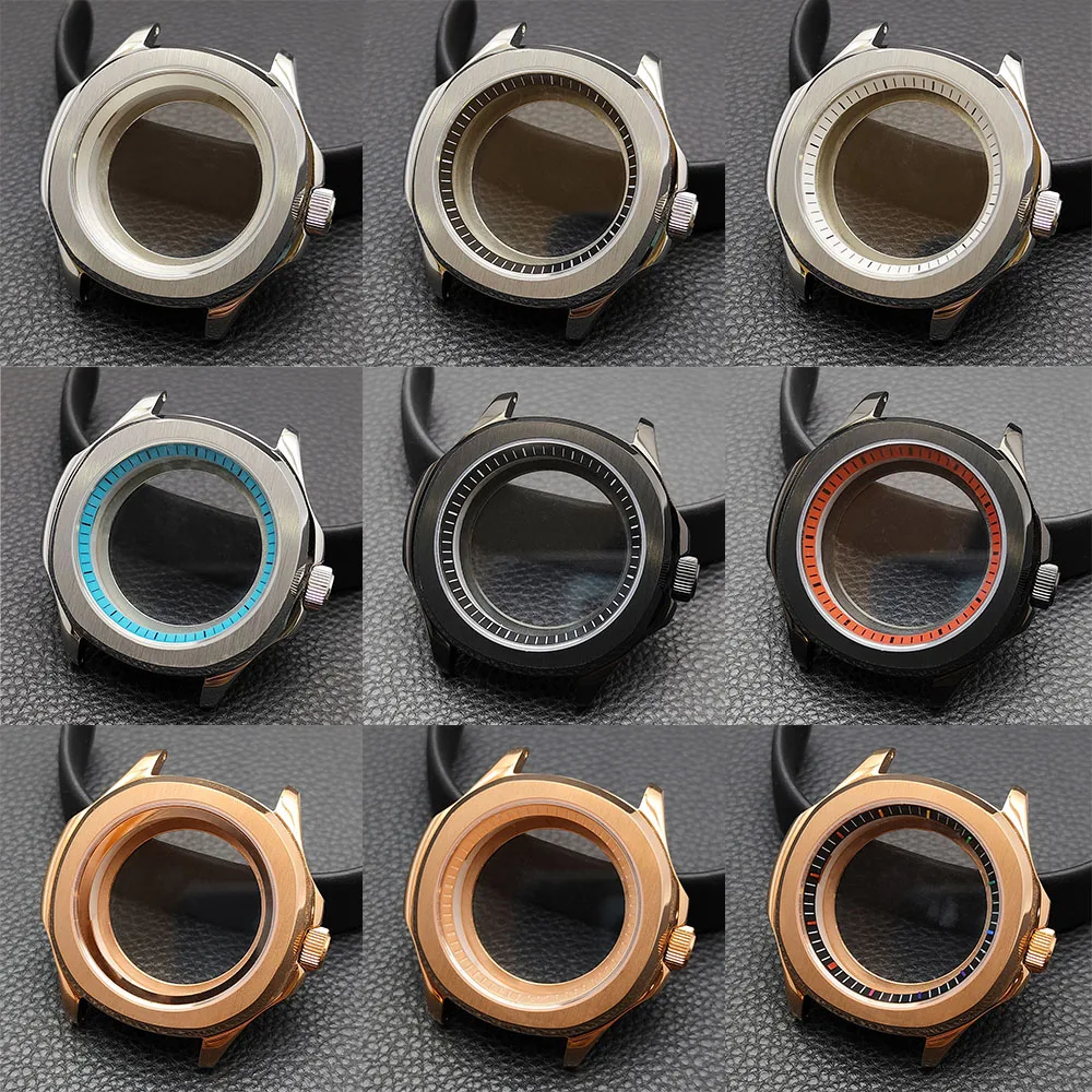 

NH35 39.5mm Silvery/Black Case Steel Box Have Chapter Ring Sapphire Glass Case Fit NH35 NH36 NH70 Movement Case 28.5mm Dial