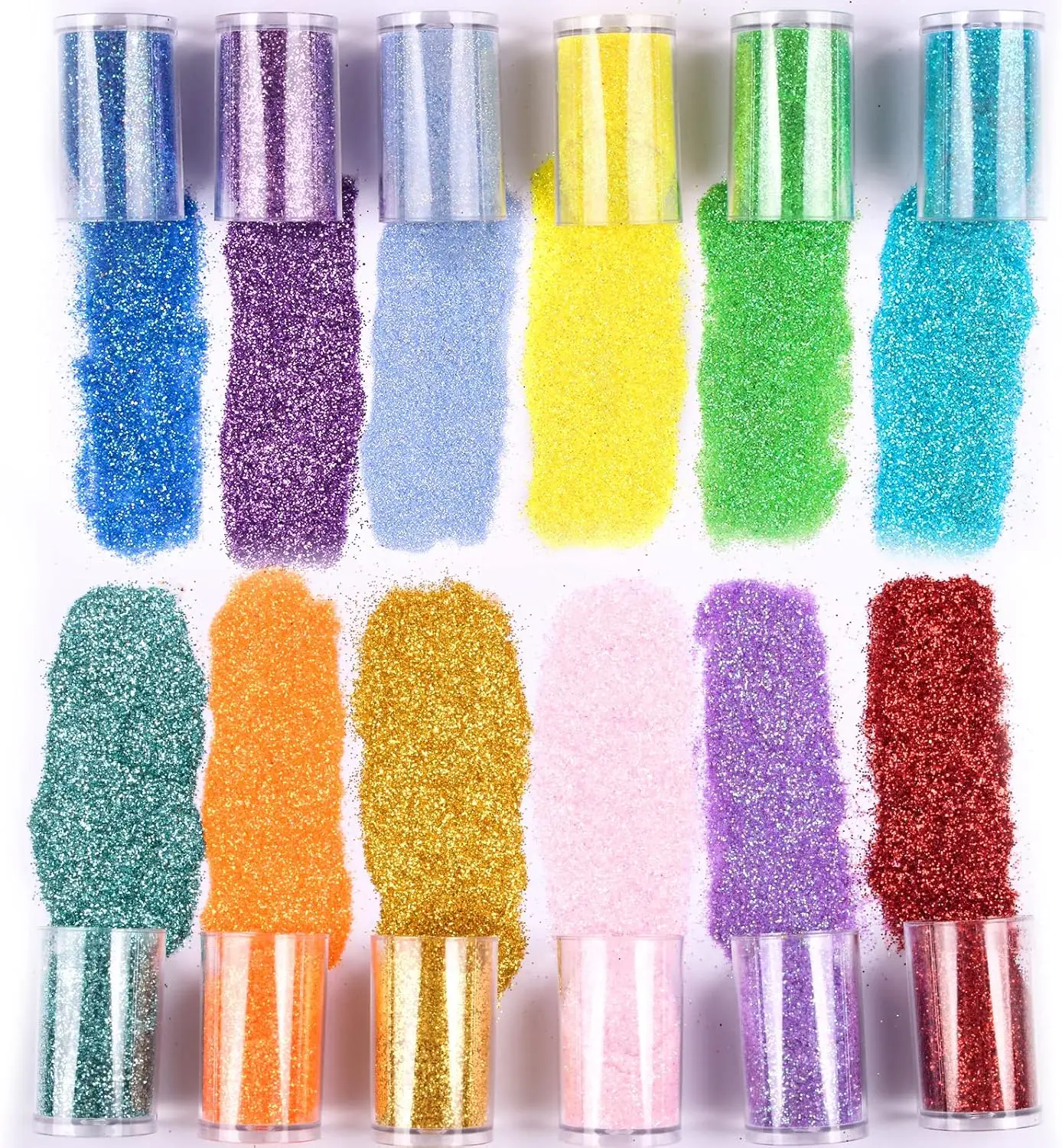 45色のホログラフィックチャンキー＆ファイングリッターミックス、フェスティバル用スパンコール＆パウダー、虹色のフレーク、ネイルアートレジン用ルースグリッター