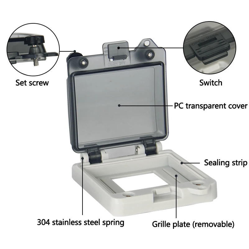 Disyuntor IP67 transparente, interruptor de ventana impermeable, protección transparente, cubierta de ventana, caja de distribución, cubierta de ventana gratis