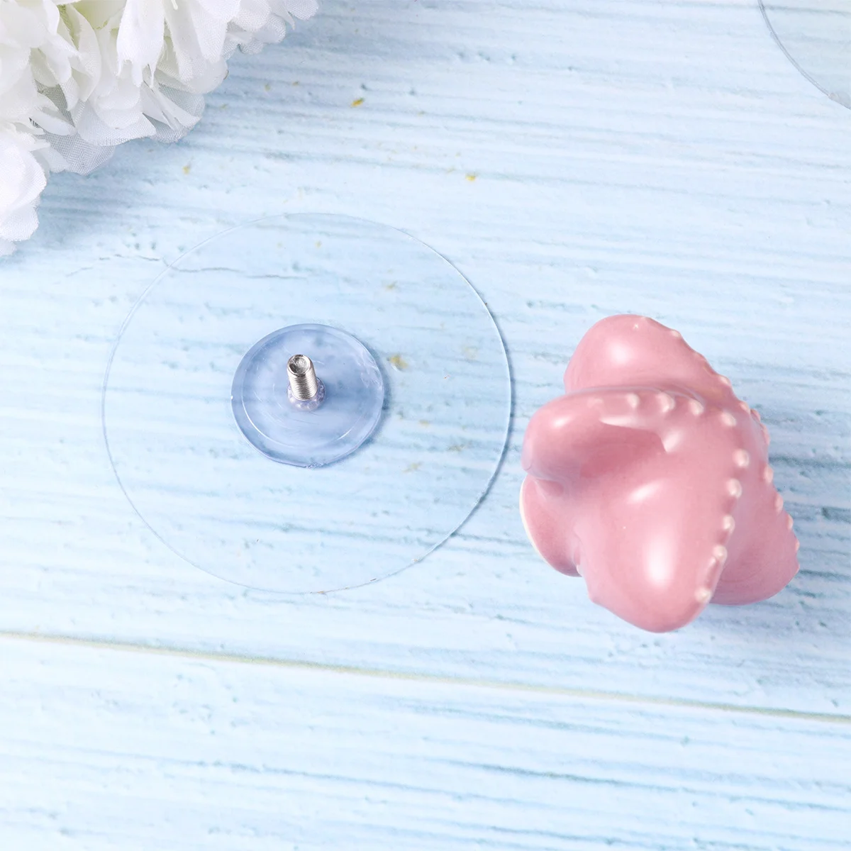 

1Pcs Suction Cup Knob Door Knob Ceramic Drawer Pull Handle Sea Star Shape Durable Cabinet Handle for Wardrobe Drawer Chest