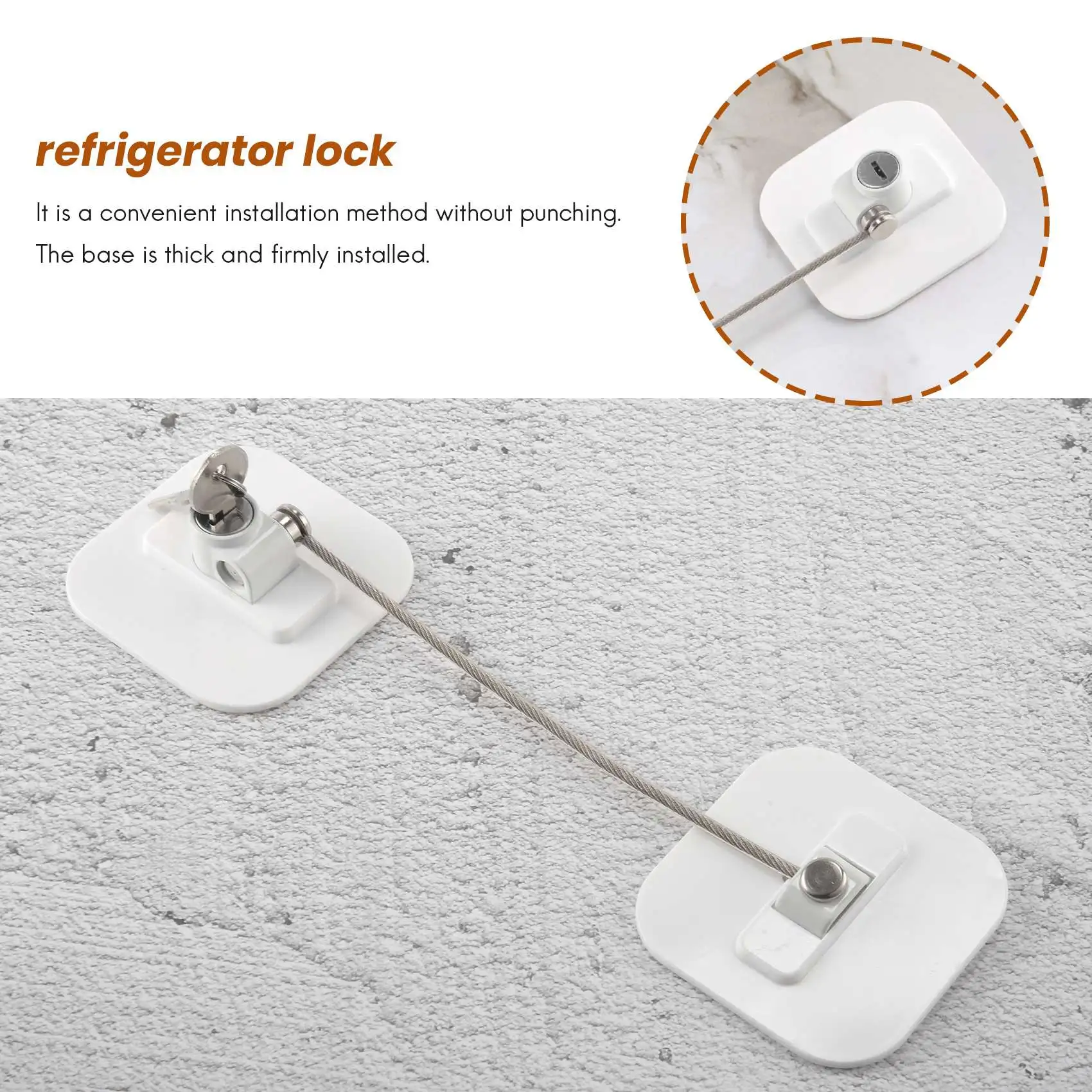 Cerradura de refrigerador con llave para seguridad de niños, candados para refrigerador, bloqueo de congelador para nevera y Cabinets-1Pack