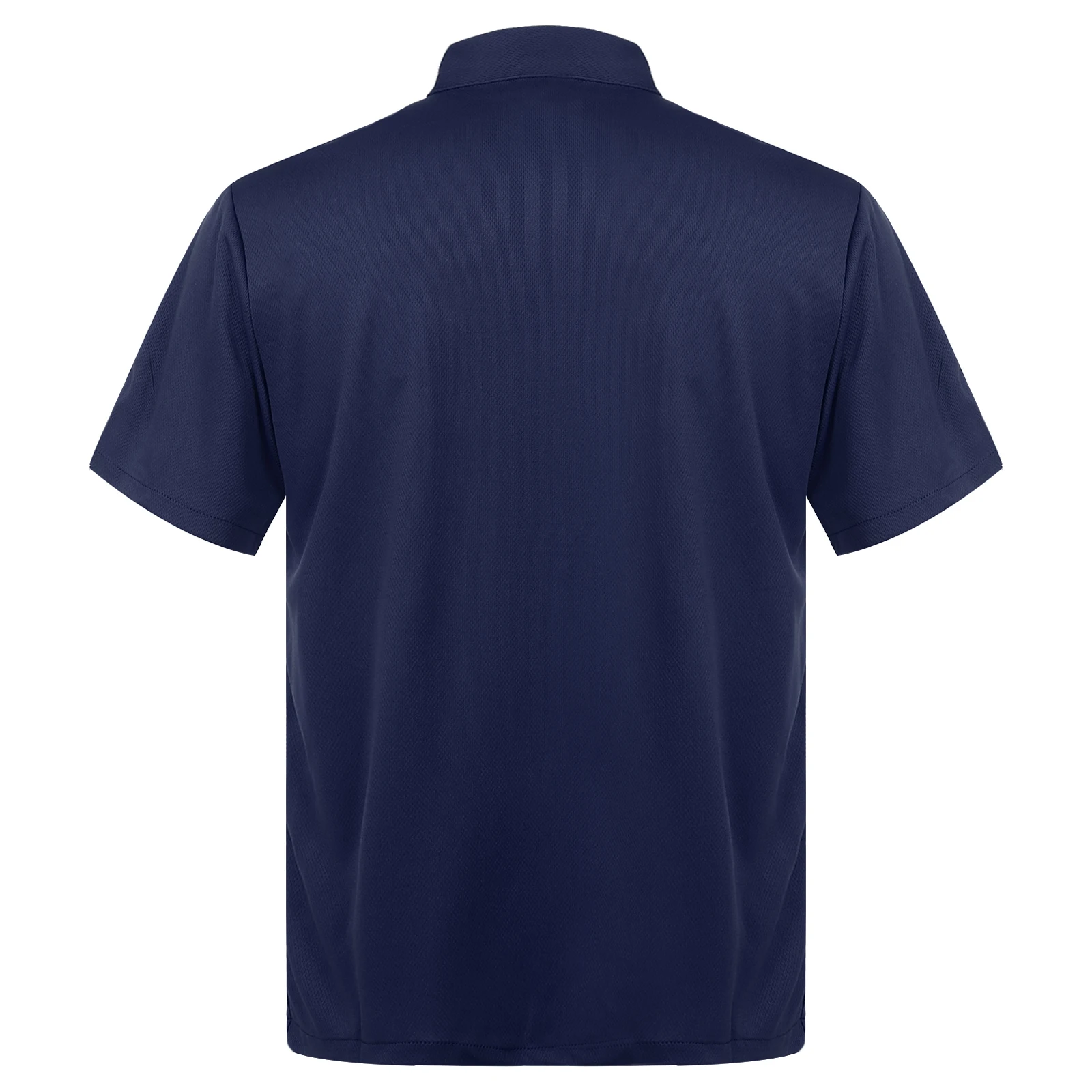 Uniforme de chef cuisinier pour hommes, maille respirante décontractée, solide, document, col montant, manches courtes, t-shirt à boutons, costume