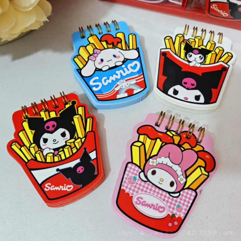 set-di-16-quaderni-a-spirale-sanrio-con-motivi-kuromi-e-melody-carino-design-a-forma-di-patatine-fritte-agenda-portatile-diario-articoli-di-cancelleria-per-la-scuola