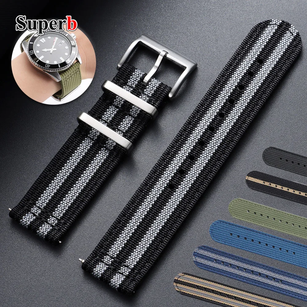 

Nylon Strap 20 22mm for Tudor for Omega Quick Release Watch Band Woven Canvas Fabric Band for Seiko Men Military Sport Bracelet