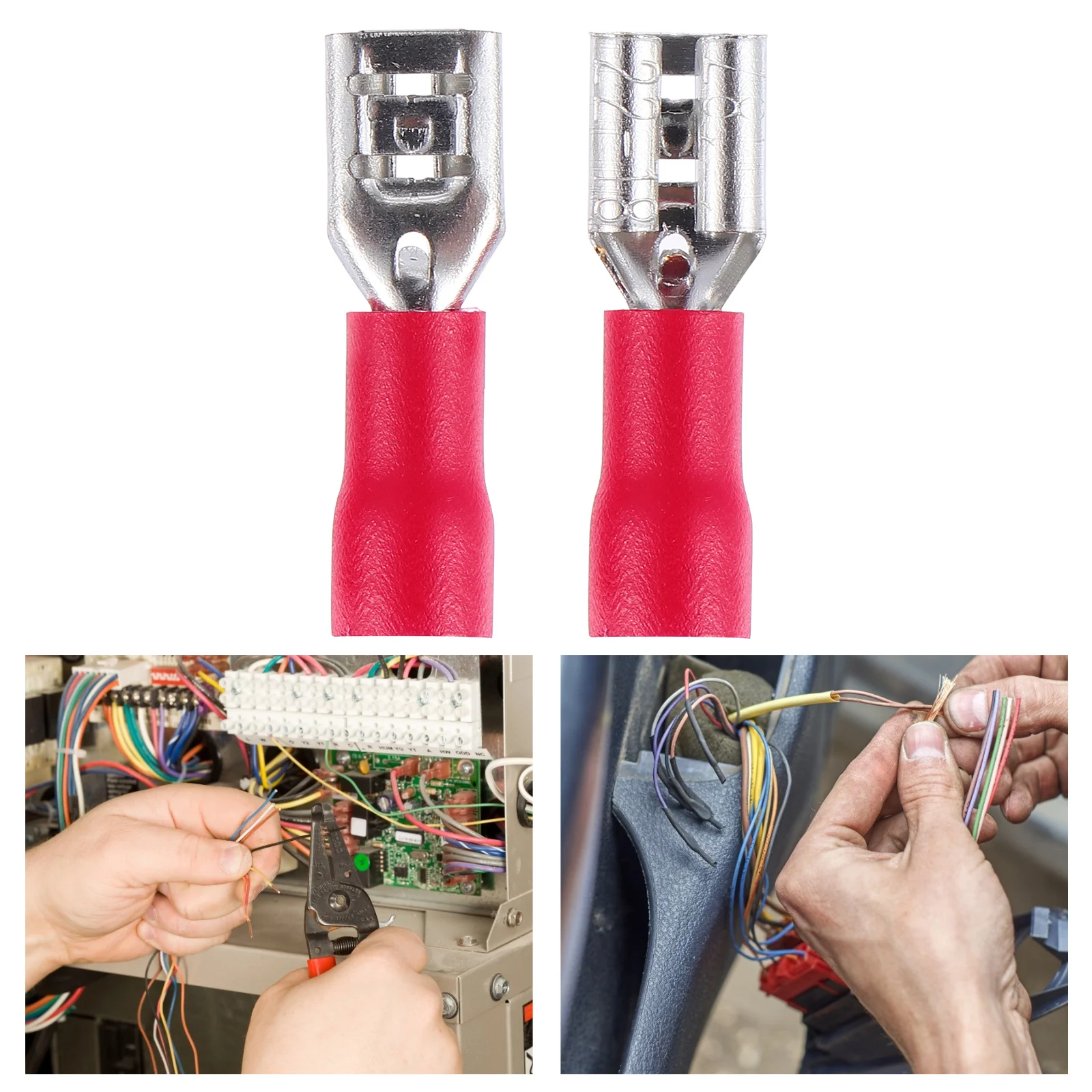 

200Pcs Insulated Female Crimp Terminals Cold Pressed Wire Connector for Electrical Wiring Vehicle Terminal