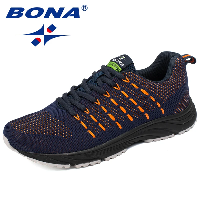 BONA Nuovo stile popolare da uomo che corrono scarpe sportive superiori con tessitura a rete Ourdoor Jogging Walking Sneakers Lace Up