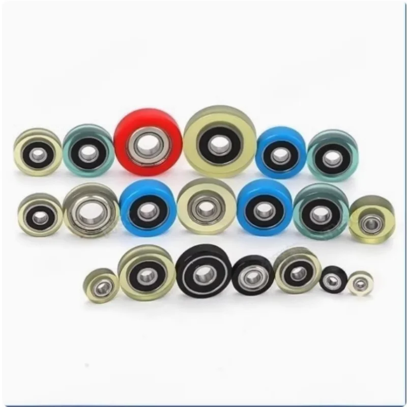 1 Buah Roda Bantalan Berlapis Poliuretan 4X18X5Mm, Katrol Rol
