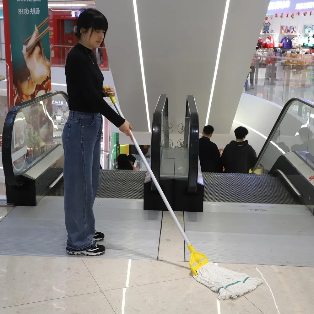 دلو ممسحة تجارية بسعة 35 لترًا مع عجلات ضغط جانبي، يتضمن ممسحة صناعية لتنظيف الأرضيات شديدة التحمل #5