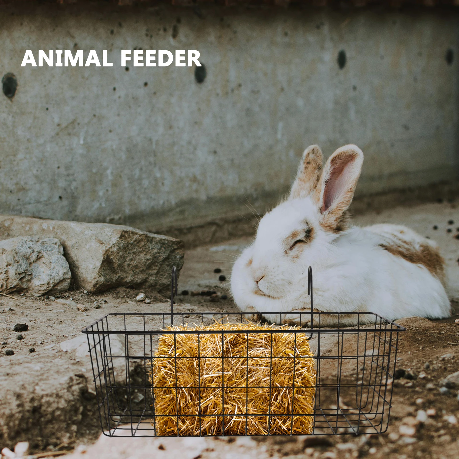 Hay Feeder for Small Animals Durable Iron Material Rabbit Cage Rack Bunny Feeder Metal Frame Washable Long Lasting Dry Food