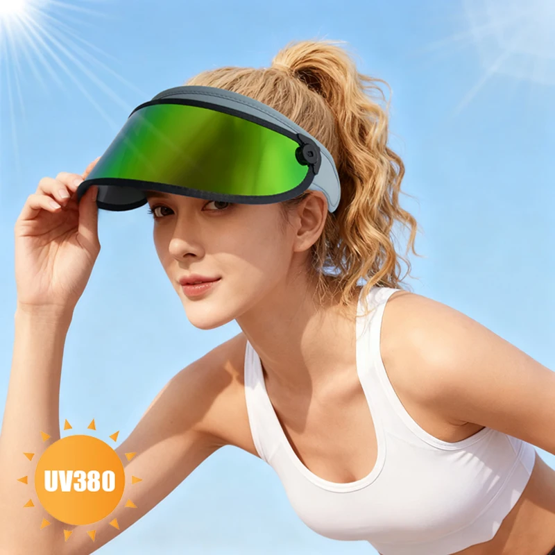 

2026 New Summer Coolness Sunshade Hat Anti-UV Outdoor Sport Cap with Breathable Mesh Golf Cap Blue Soft Sweatband Quick-drying