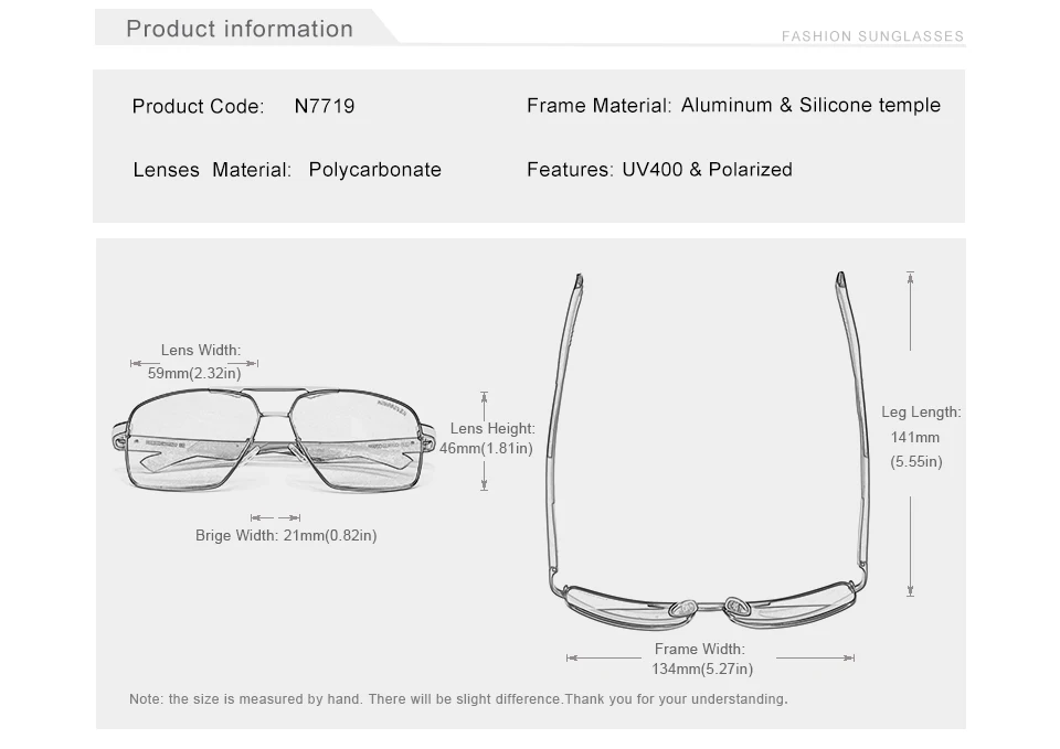 KINGSEVEN Herren Polarisierte Sonnenbrille UV400 Polycarbonat Linse Marke Rot Design Tempel Brillen Beschichtung Spiegel Aluminium Gläser – Detail 2