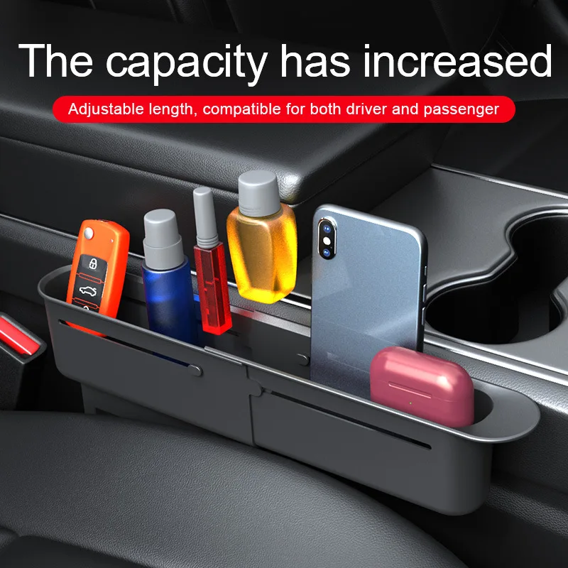 

Car Seat Storage Box Seat Gap Retractable Adjustment Accessories ABS Storage Box Is Suitable