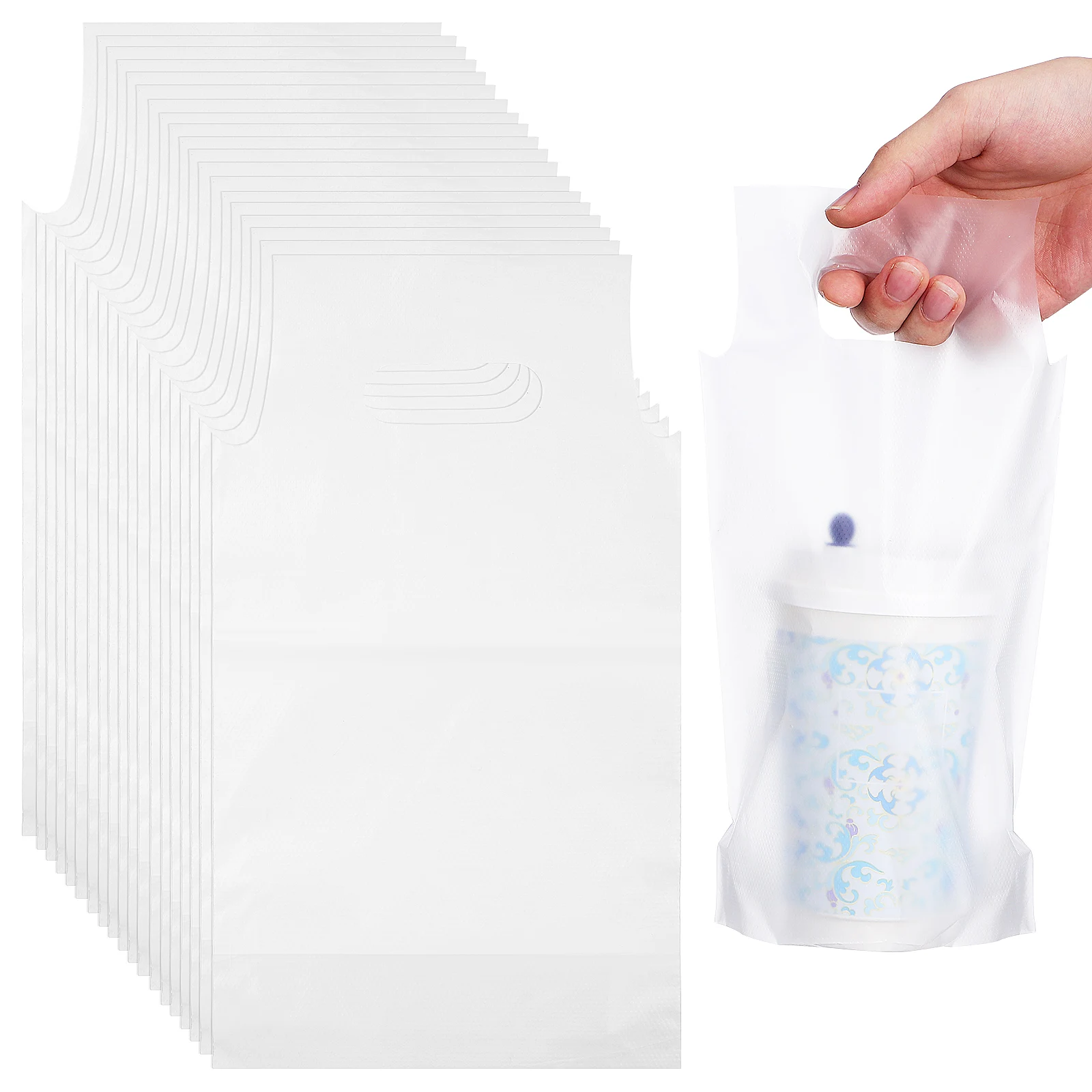 

500 Pcs Pouch Milk Tea Bag Travel Drinks Drinking Pe Beverage Coffee Carrier with Handle