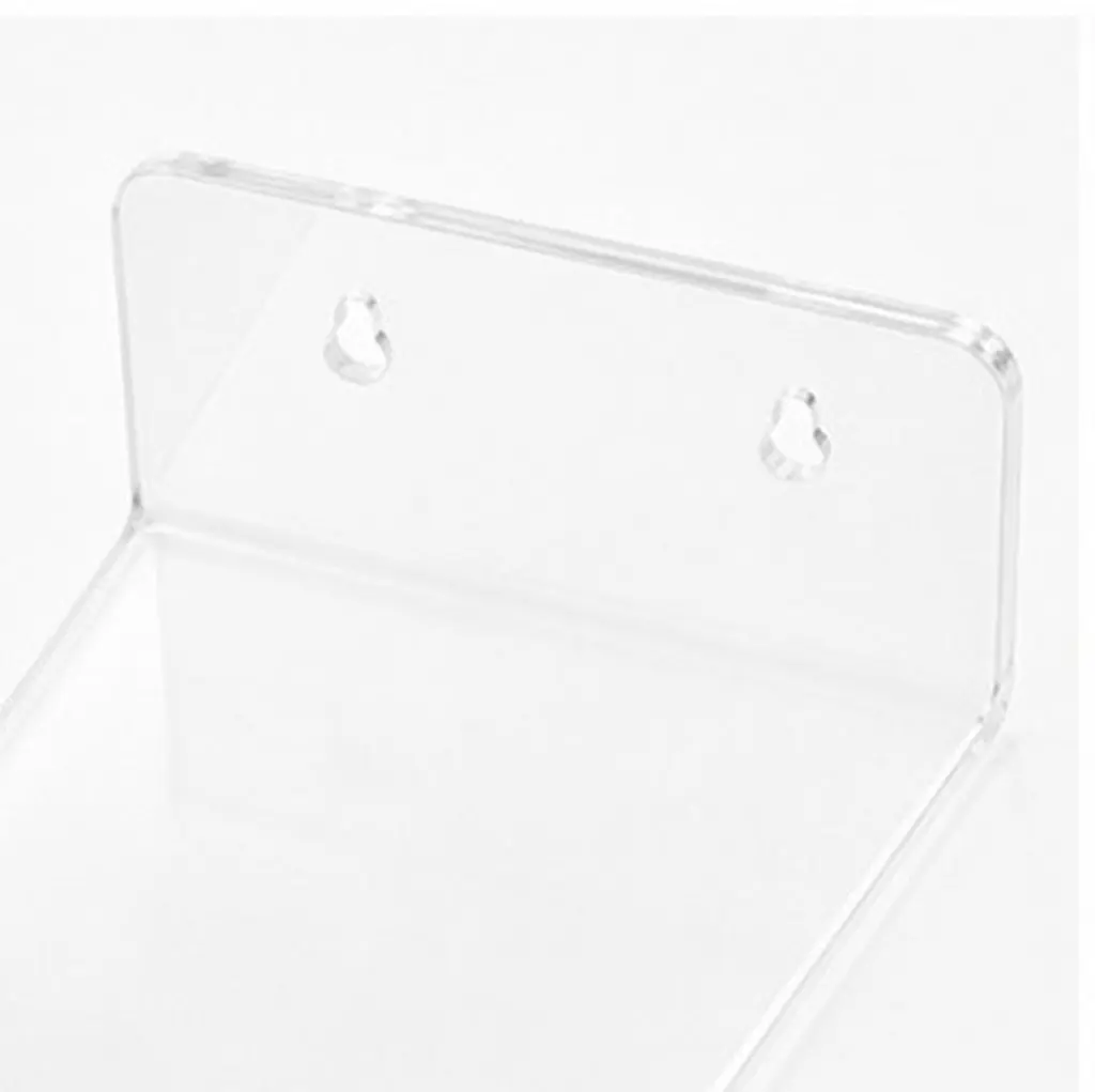 1Set Clear Acrylic Floating Shelf Wall Mounted No Drill Plant Shelf for Window Living Room Kitchen Bathroom Garage Craft Space