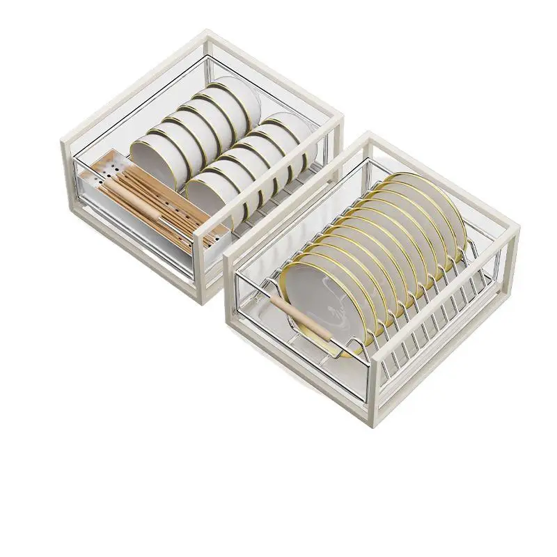 

Stainless steel kitchen rack cabinet pull-out basket drain bowl rack