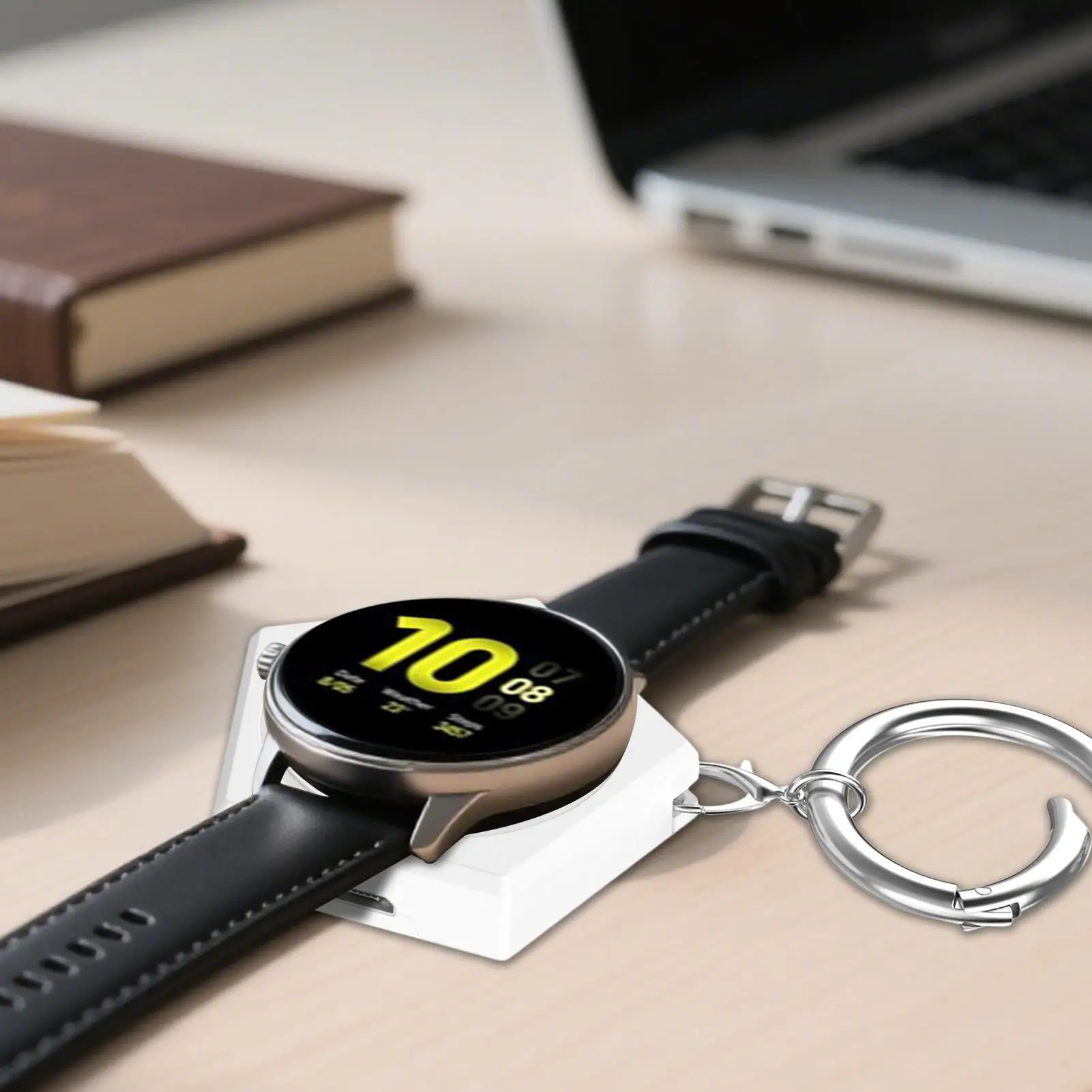 Oplader voor horloge Draadloze oplader Sleutelhanger Vijfhoekige dock-sleutelhanger Draagbare magnetische horloge Draadloze snellader voor werk thuis