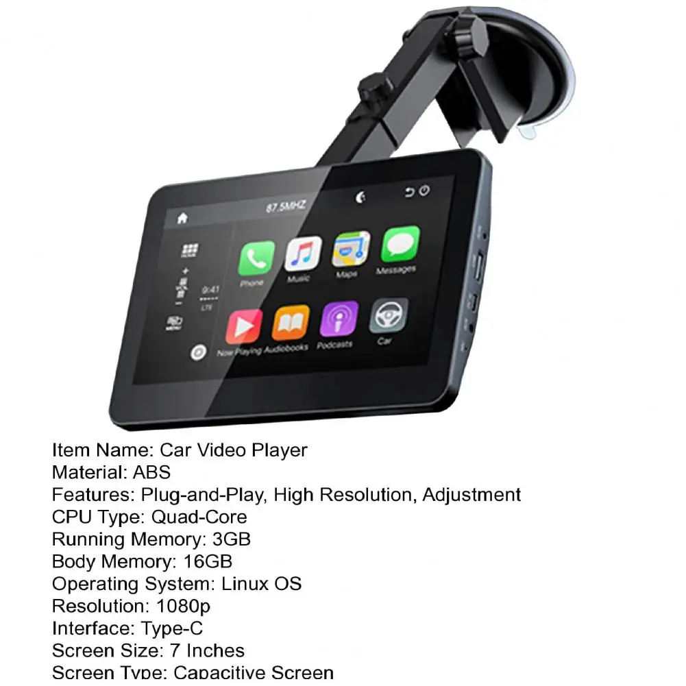 7 Inch HD 1080P Car Video Player Touch Screen Wireless Universal Car Radio  MP5 Player  For Apple Carplay /Android Auto