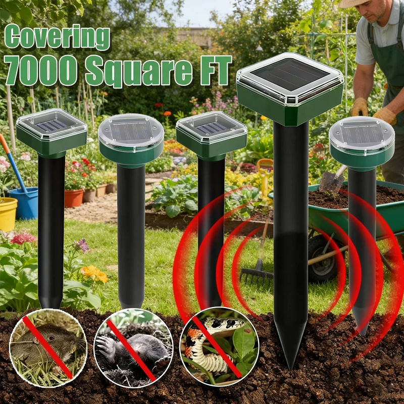 

Outdoor Garden Yard Pest Repellent 1/2/4PCS Solar Ultrasonic Sonic Animal Repeller for Dog Cat Bird Deterrent