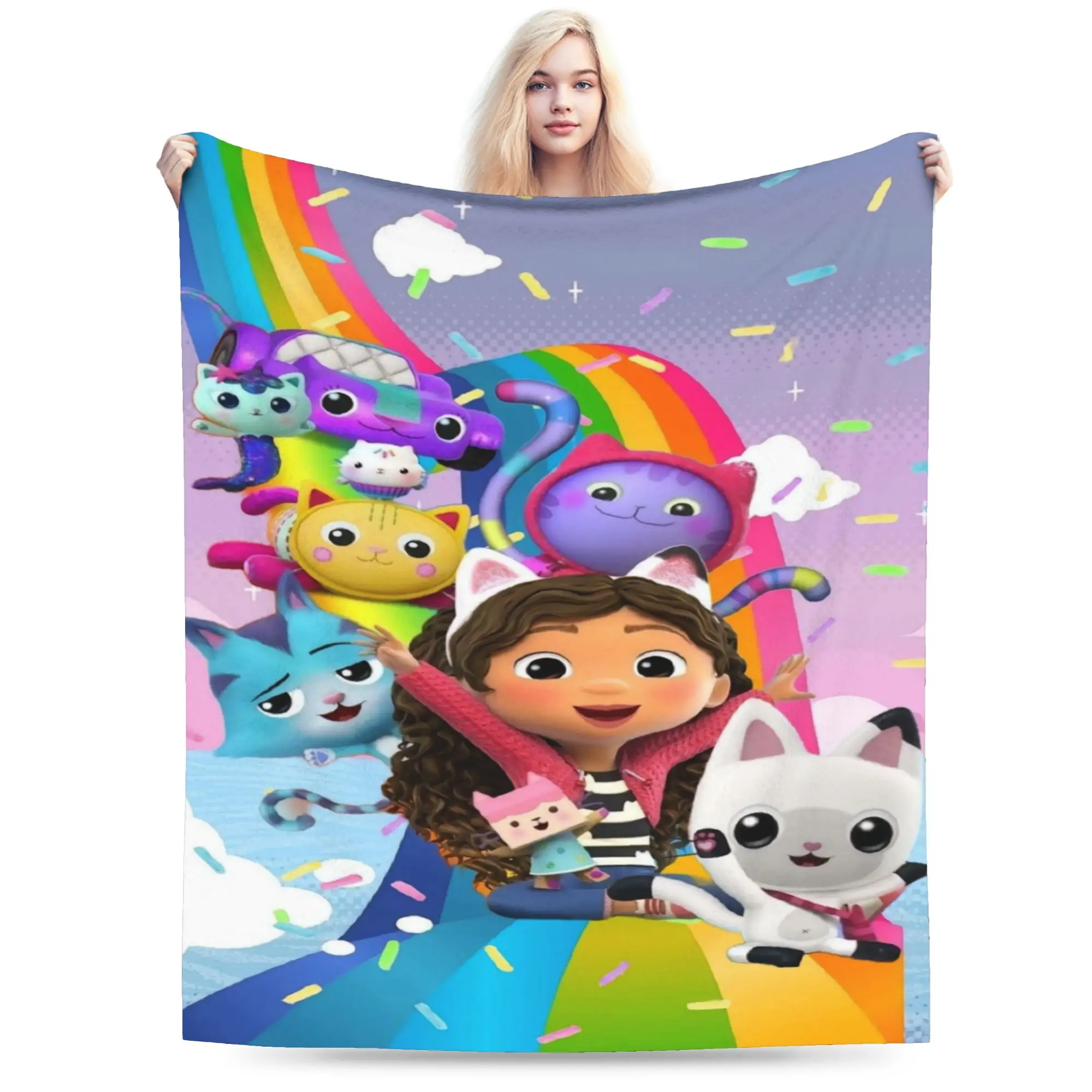 Gabbysed dollhouses Blanket Quality Warm  Bedding Throws Autumn Girls Boys Outdoor Pattern Bedspread