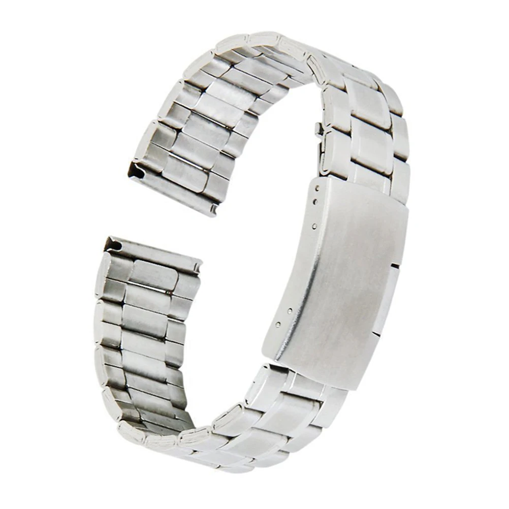 

4pcs 20mm Stainless Watch Band 190mm Length 3 Stainless Steel Watch Band 2mm Thickness Foldover Clasp Pins Straight End Strap