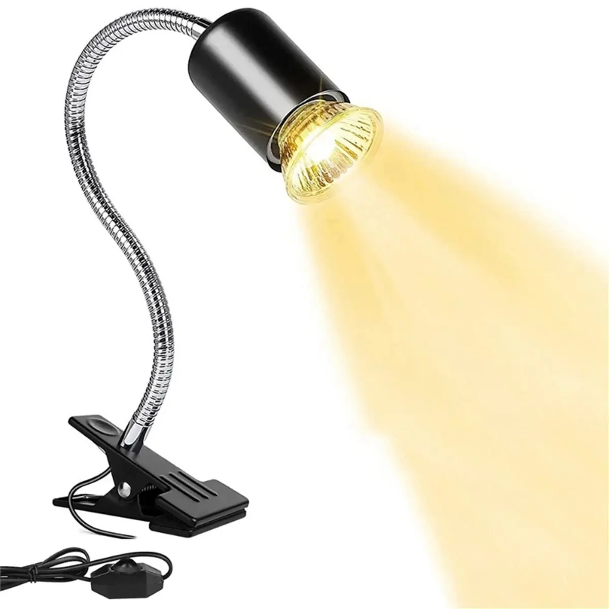 AA19 Dimmable Reptile Heat Lamp UVB Light Rotatable Basking Spot Light Imitate Sunlight for Reptile Lizards Terrarium US Plug