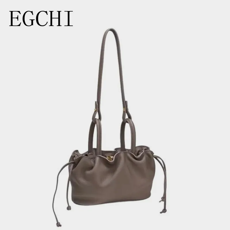 

EGCHI New Hobo Design Women's Soft Handbag Solid Color Top Handle Female Shopping Purse Bags For Women Ladies Shoulder Bag Bolas