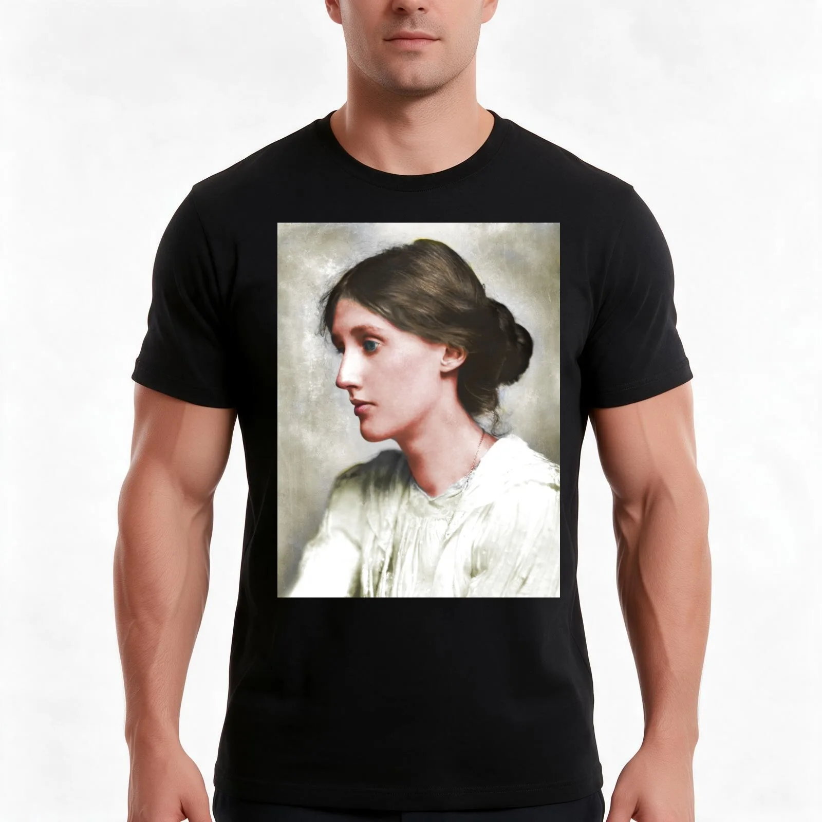 Virginia Woolf T-Shirt, Summer Casual Cotton Tee, Oversized Streetwear Tops, Vintage Graphic Print, Loose Fit Short Sleeve