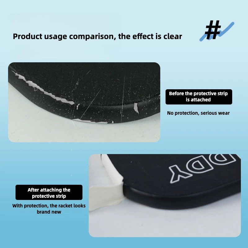 3Pcs 피클볼 라켓 가장자리 스티커 패들 헤드 가장자리 테이프 스티커 충격 감소 및 마찰 방지 프레임 보호 테이프