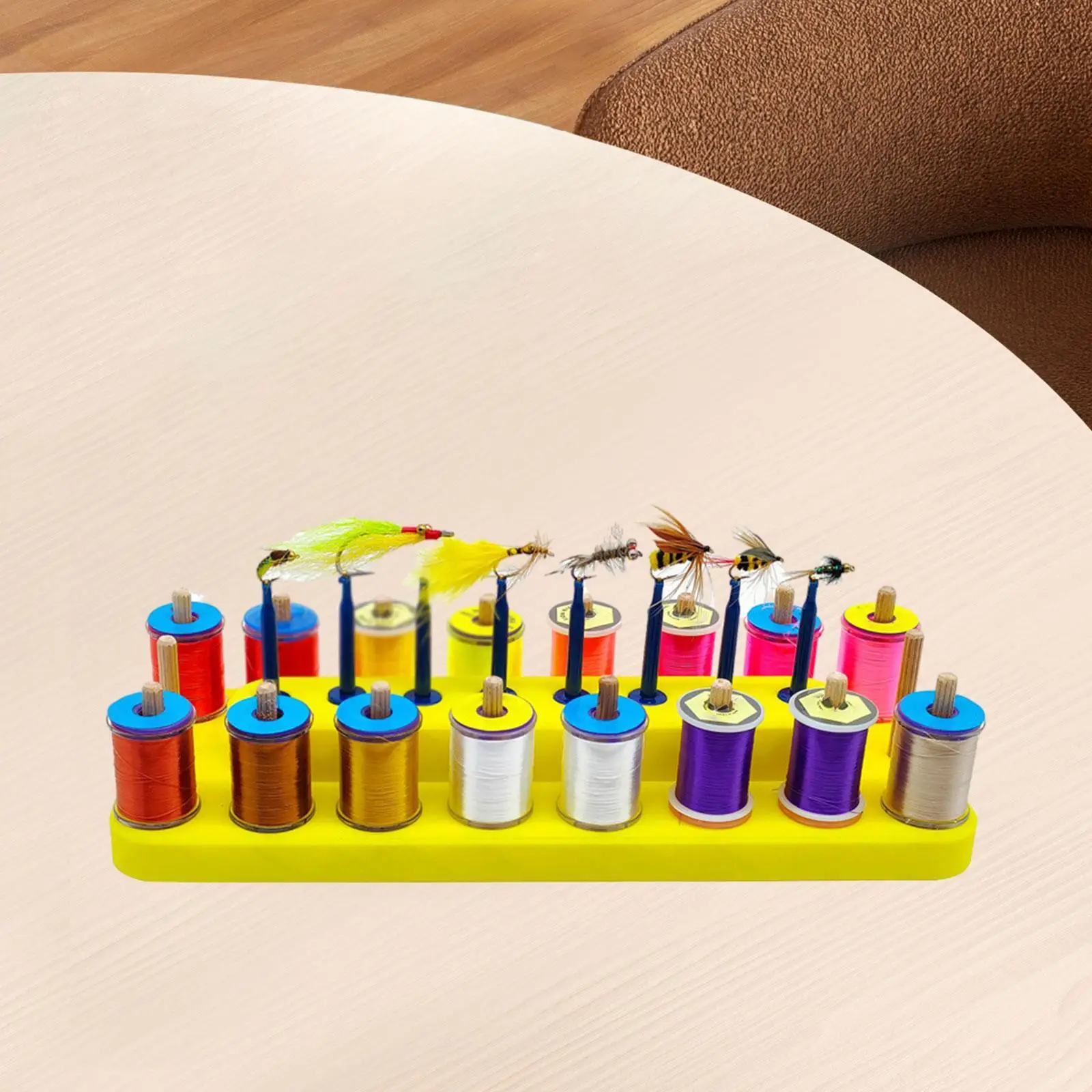 

2 in 1 Fishing Fly and Thread Spool Display Stand Lightweight Sturdy Simple Assembly Accessories 25.4x9.4cm Lure Showing Stand