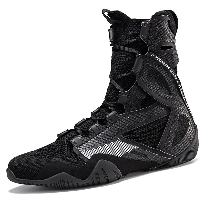 Luxus-Marken-Wrestling-Schuhe, atmungsaktive Boxschuhe aus Mesh, hohe Turnschuhe für Männer, rutschfeste Kampfschuhe für Männer – Detail 2