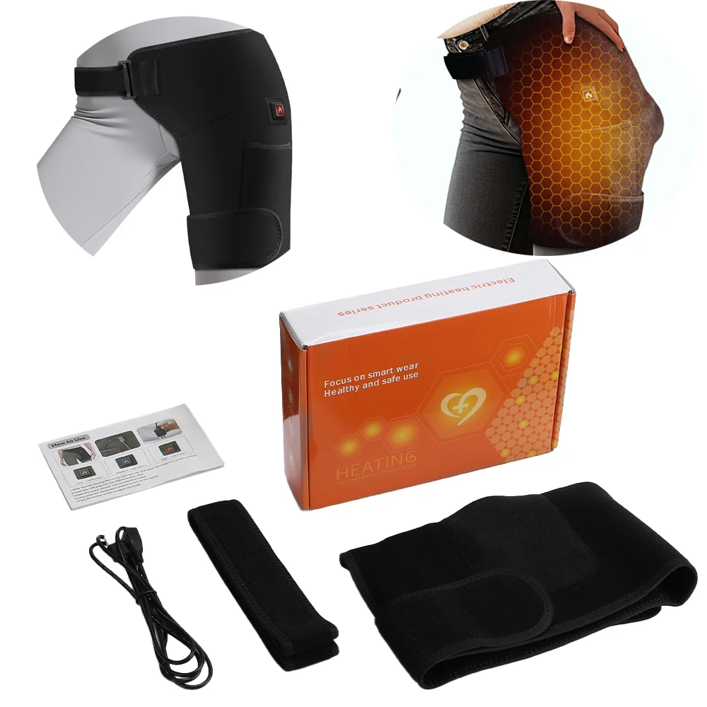 

Беспроводной электрический массажер-бандаж для тазобедренного сустава с подогревом, 3 уровня массажа, для облегчения боли при ишиасе, в бедрах и ягодицах, семейный подарок