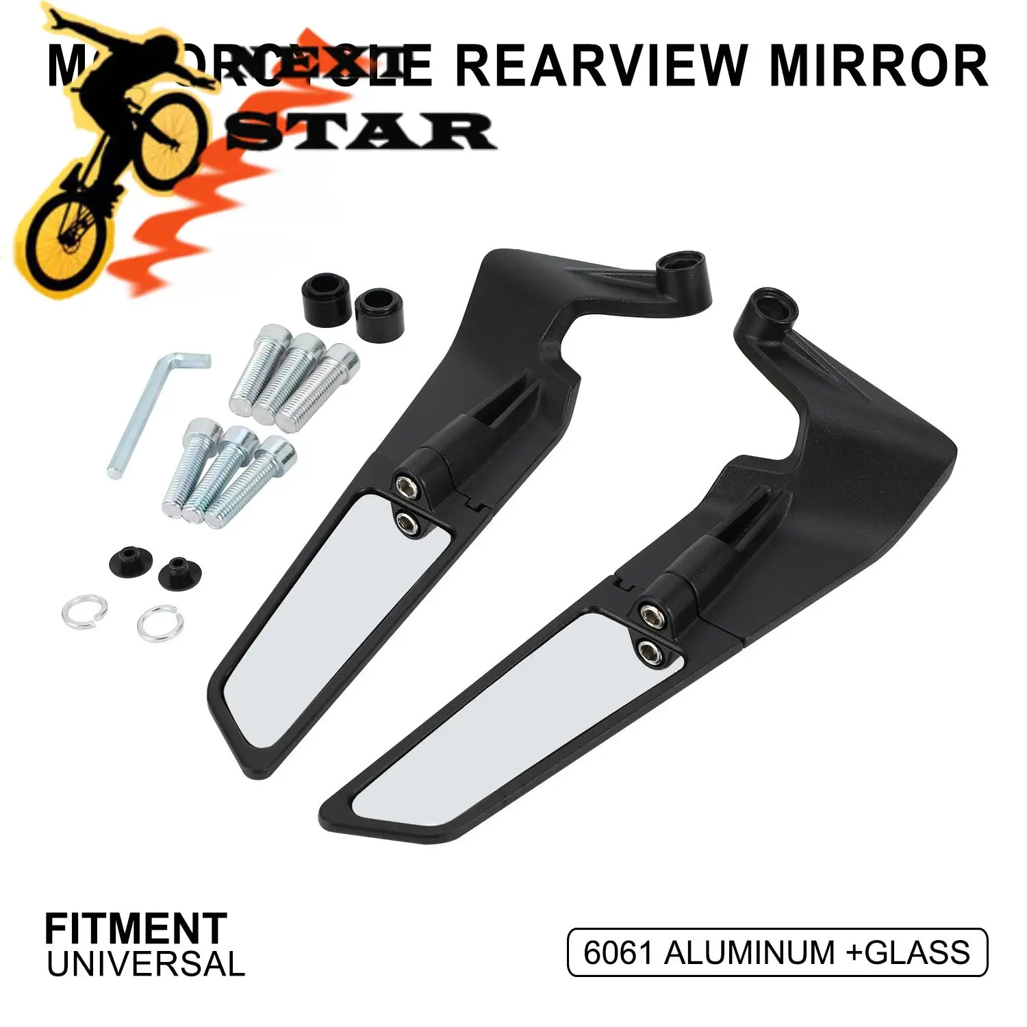 Universal Motorcycle Rearview Mirror Handlebar Mirror Rear View Back Side Convex Mirror For KTM EXC YAMAH HONDA Suzuki Scooter