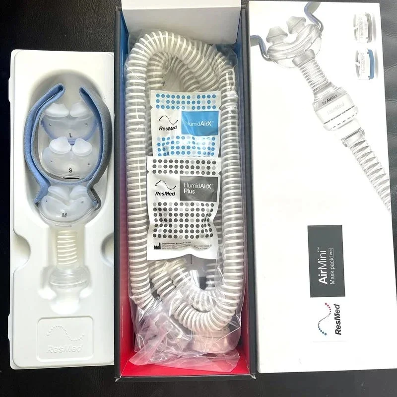 مجموعة قناع Airmini Airfit P10 لـ Resmed Air Mini CPAP مجموعة وسائد الأنف مع أنبوب قصير لأغطية الرأس وتوقف التنفس أثناء النوم HumidAirX