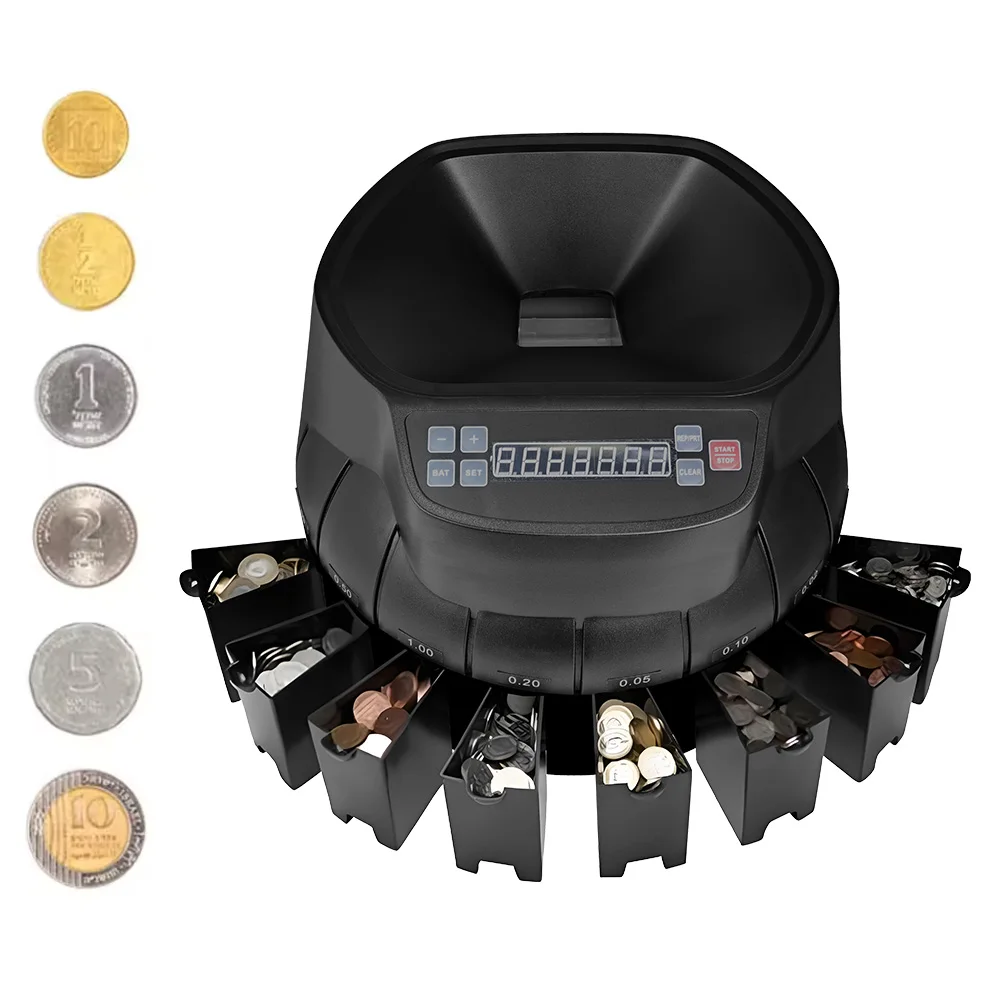 آلة عد العملات المعدنية متعددة البلاد آلة عد فارز العملات المعدات الإجمالية