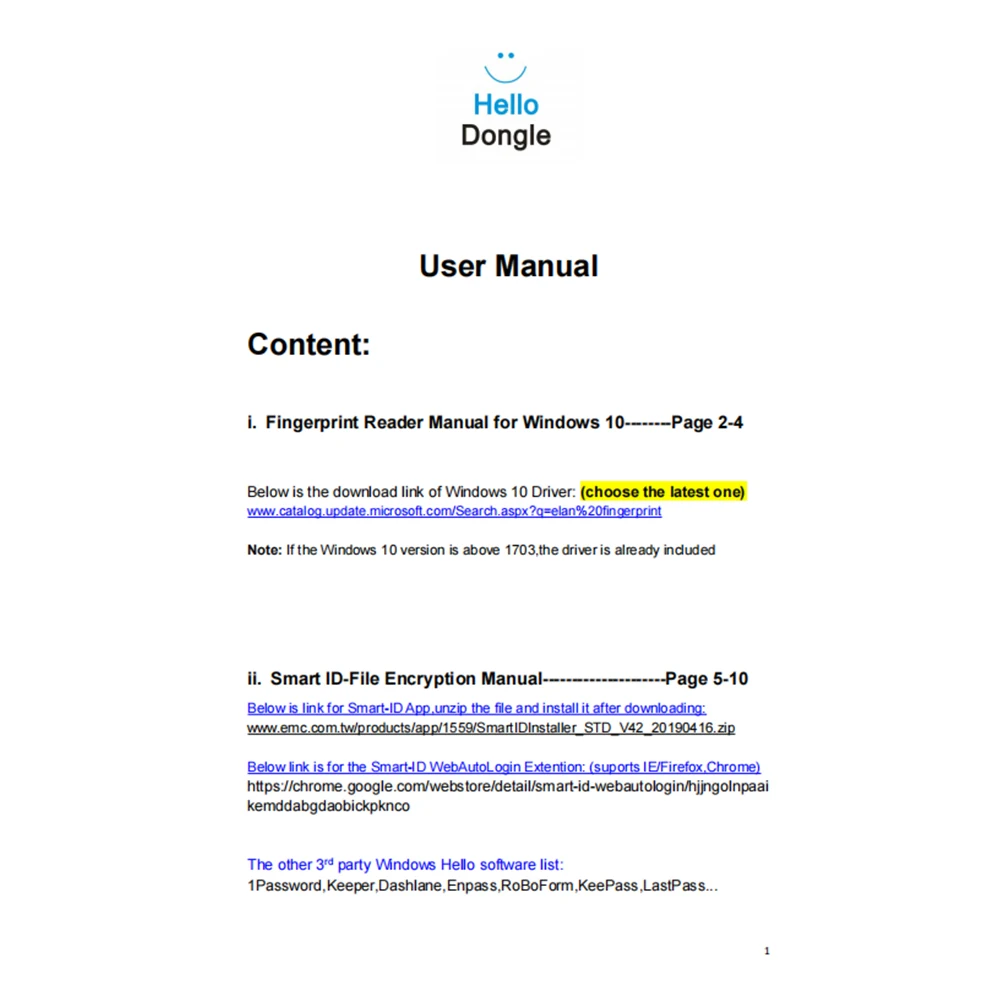 Type-C Biometric Scanner Password-Free Biometric Scanner Padlock Portable USB Fingerprint Reader Module Device for Windows Hello