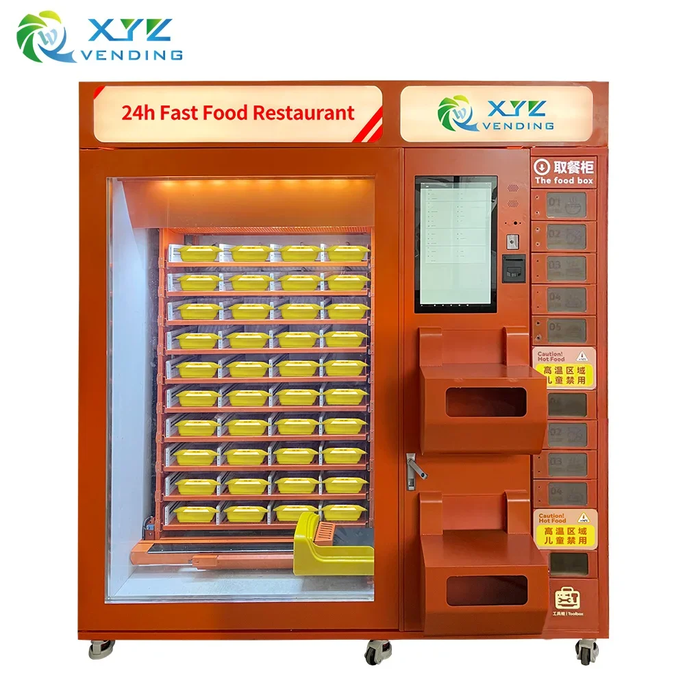 Commercial Automatic Fast Food Box Lunch Bread Sandwiches Vending Machine Hot Food Vending Machines