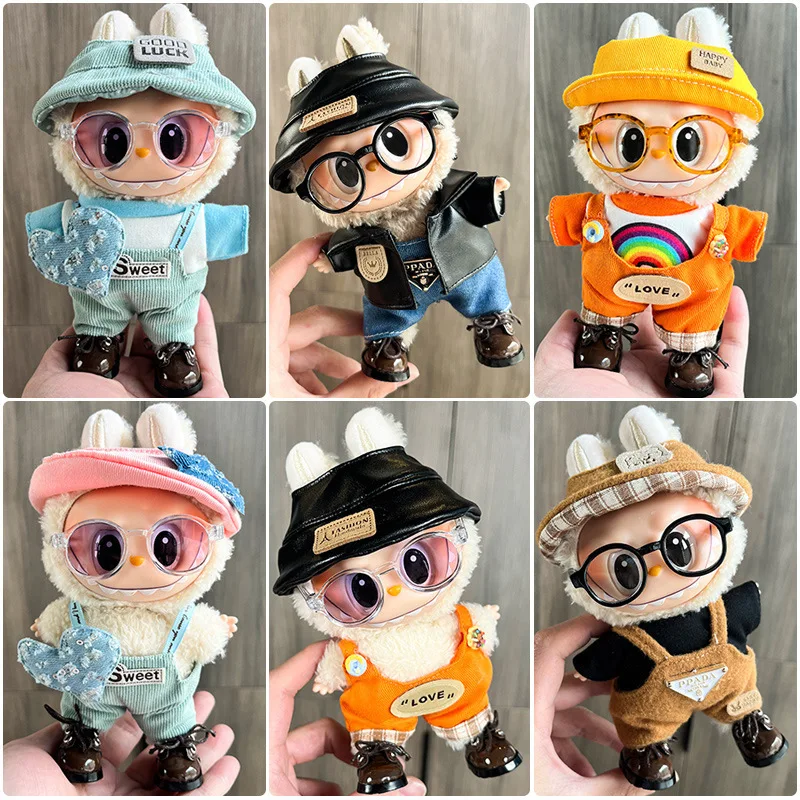 Labubu Blind Box Hängende Puppenkleidung Set 17 cm Plüschtier Tragbares Kostüm Spielzeugfigur Sammlerstück Animation Derivativ