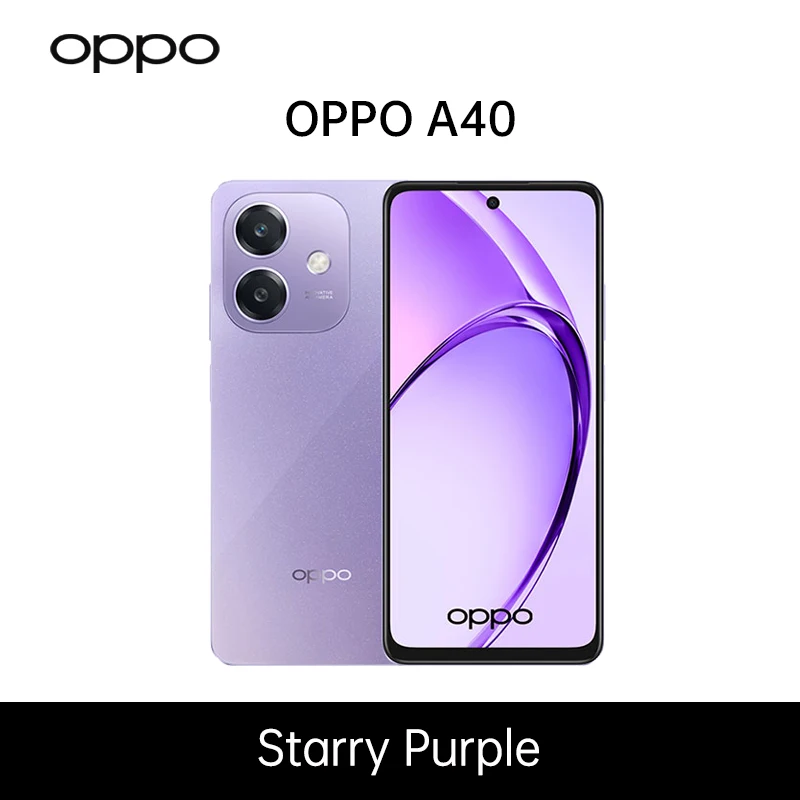 EU versie OPPO A40, 4 GB + 128 GB, 6 GB + 128 GB smartphone, Snapdragon 6s Gen 1, ultrahelder scherm van 1000 nit, 45 W, mobiele telefoons