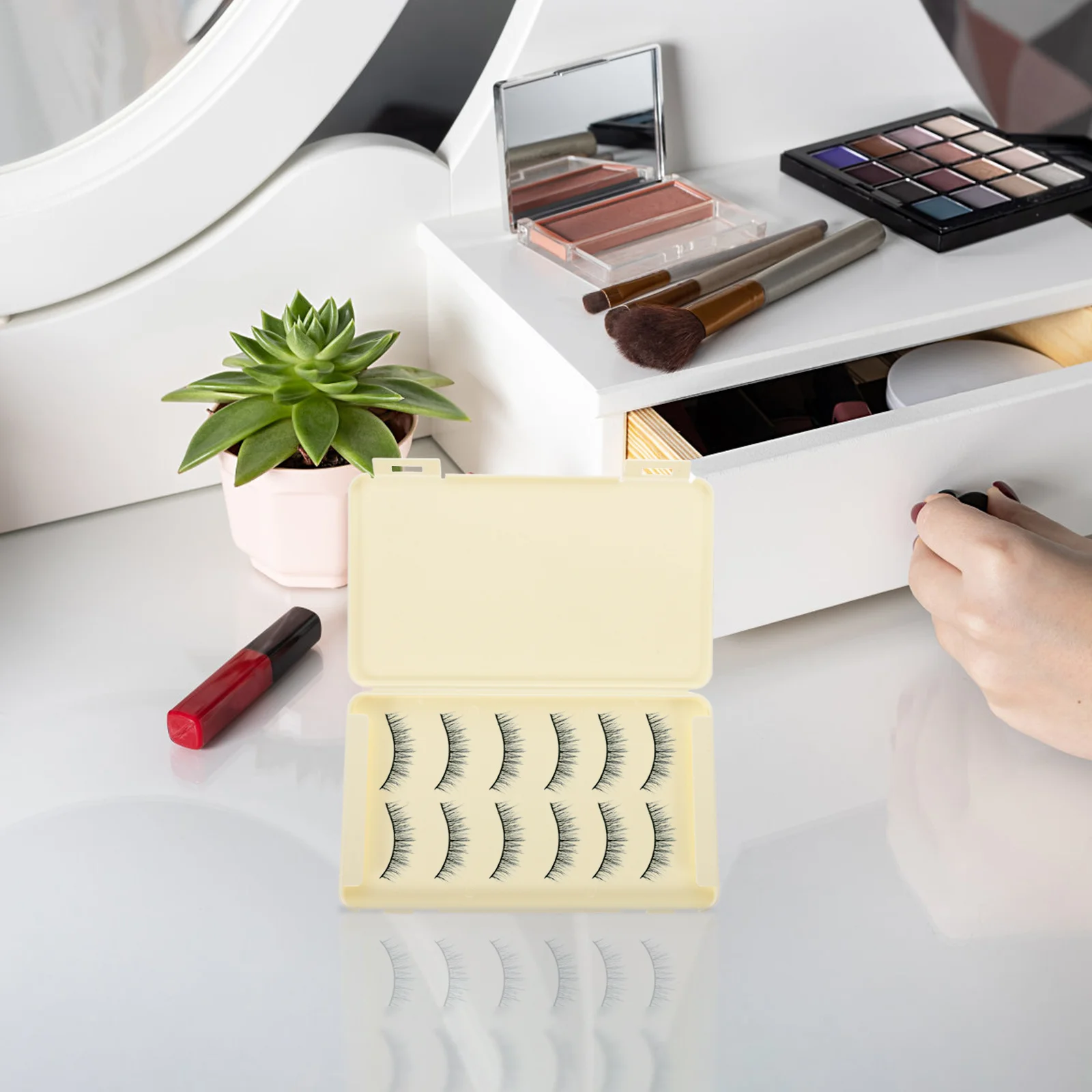 2Pcs Eyelash Storage Box Portable Makeup False Lash Organizer Case Large Capacity Travel Holder Eyelashes Packaging Box