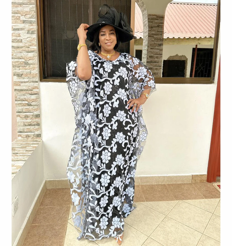 MAMADA L7605 African Women Clothing Dashiki Abaya Stylish Loose Long Evening Maxi Dresses + Inside Skirt Free Size Dancing Party