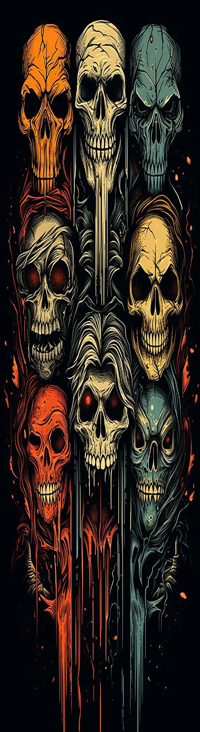 Boom Billiard Skull Portrait Pattern Electric Scooter Anti-slip Sticker Sandpaper Skateboard Grip Tape Sheet 84*23cm