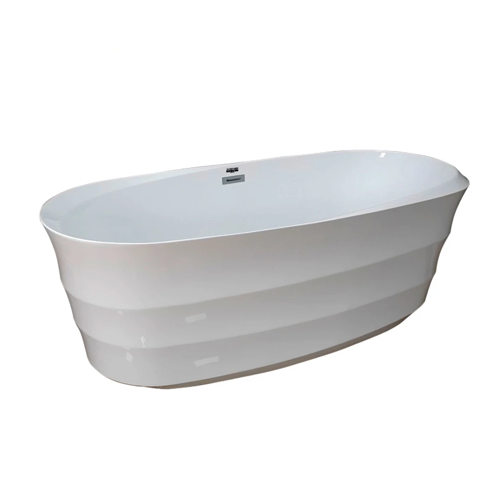 

67-дюймовая акриловая бесшовная совместная ванна с полосатым дизайном, минималистичная эстетика, отдельно стоящая овальная ванна для замачивания 8066