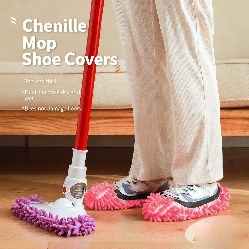 أحذية كسول شباشب منفضة الشنيل منزل الحمام تنظيف الأرضيات ممسحة منظف الغبار رعي النعال لتنظيف المنزل